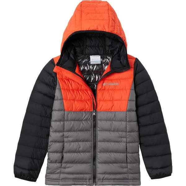 COLUMBIA BOYS POWDER LITE HDD JKT CITY GREY, RED 23 3 COLUMBIA BOYS POWDER LITE HDD JKT CITY GREY, RED 23
