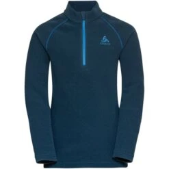 ODLO RIGI KIDS MIDLAYER 1/2 ZIP BLUE WING TEAL 23
