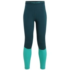 ICEBREAKER MERINO W ZONEKNIT 200 LEGGINGS GREEN GLORY/FRESH/CB 23