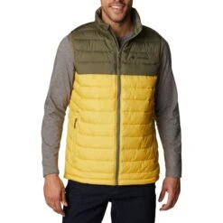COLUMBIA POWDER LITE VEST GOLDEN NUGGET/STONE GREEN 23