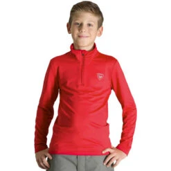 ROSSIGNOL BOY 1/2 ZIP WARM STRETCH CRIMSON 23