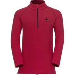 ODLO RIGI KIDS MIDLAYER 1/2 ZIP DEEP CLARET 22